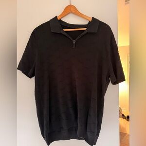 Express Patterned Black Men's Polo Shirt